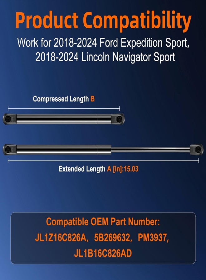 Euplokeer Qty(2) Hood Strut Lift Support Compatible with 2018-2024 Ford Expedition Sport Utility, Bonnet Shock Strut for 2018-2024 Lincoln Navigator Sport Utility Replace OE# JL1Z16C826-A - Image 2